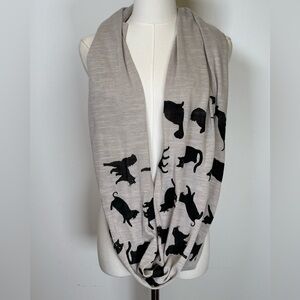 Continuous Loop Infinity Scarf Wrap Multi-Functional Cozy Double Wrap Black Cats